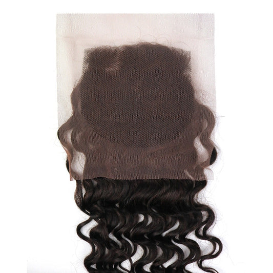 LAFLARE 100% Unprocessed Brazilian Virgin Remy Hair 4"X4" Full Lace Closure - LOOSE DEEP 12"