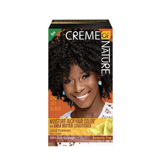 CREME OF NATURE MOISTURE-RICH HAIR COLOR KIT [C10 - JET BLACK]