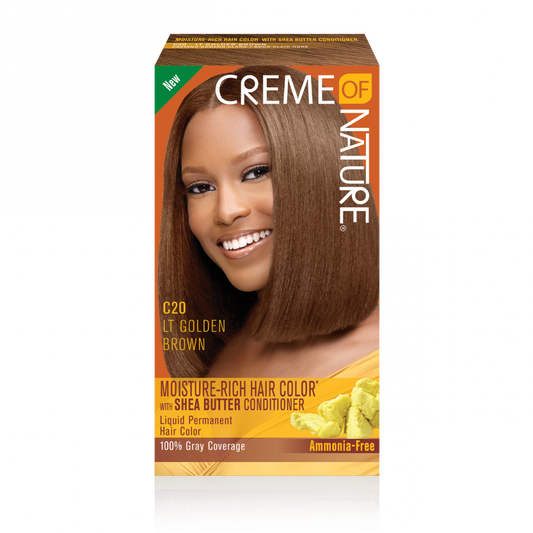 CREME OF NATURE MOISTURE-RICH HAIR COLOR KIT [C20 - LIGHT GOLDEN BROWN]