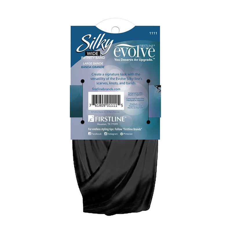 FIRSTLINE EVOLVE® SILKY WIDE INFINITY BAND, BLACK #1111