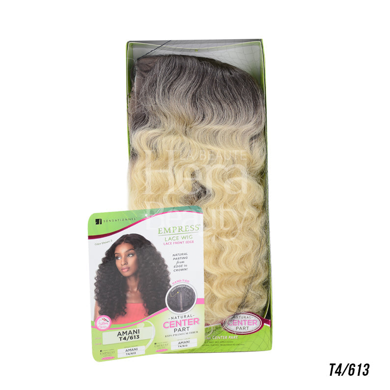 SENSATIONNEL 100% Premium Fiber Lace Front Wig Edge Center Part AMANI