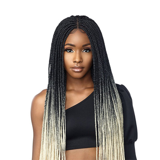 SENSATIONNEL CLOUD 9 4X4 SWISS LACE PARTING WIG BOX BRAID 50"