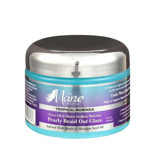THE MANE CHOICE Tropical Moringa Sweet Oil & Honey Endless Moisture Pearly Braid Out Glaze 12oz