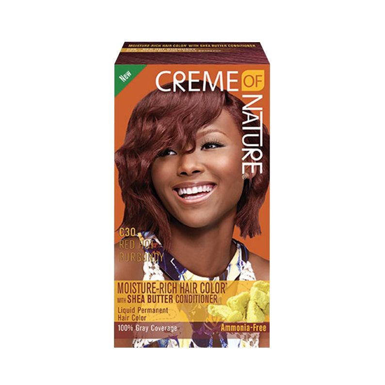 CREME OF NATURE MOISTURE-RICH HAIR COLOR KIT [C30 - RED HOT BURGUNDY]