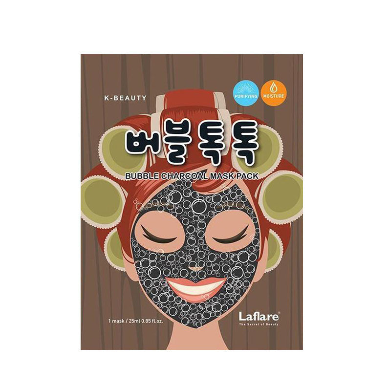 LAFLARE K-Beauty Bubble Charcoal Mask Pack #LBCSM
