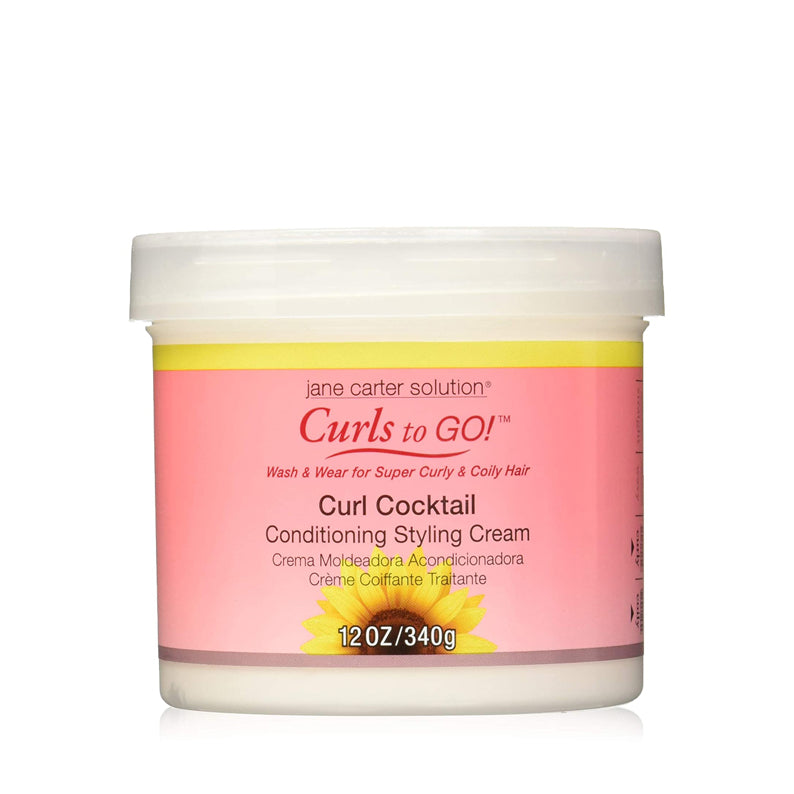 JANE CARTER SOLUTIONS CURLS TO GO! CURL COCKTAIL CONDITIONING STYLING CREAM 12OZ